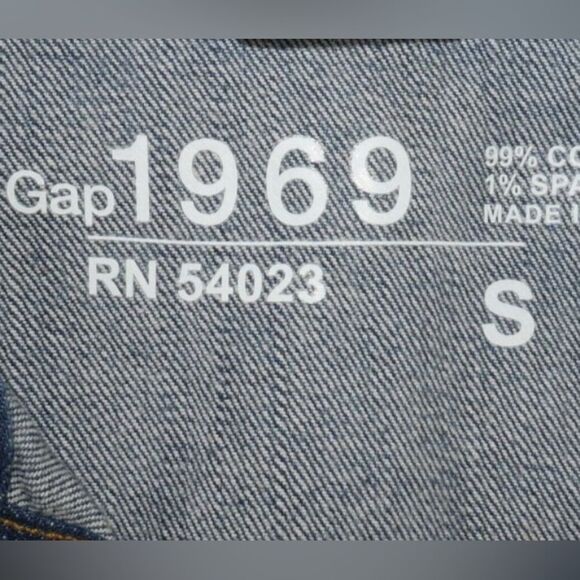 GAP 1969 100% cotton distressed thin denim retro style jean trucker vest Small - Picture 4 of 4